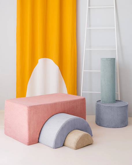 Ensemble de jeu enfant - arc-en-ciel - pouf velours côtelé Blueberry blue+Brown sugar+Marshmallow+Peppermint green+Pink mousse+Toffee 24 - vertbaudet enfant 