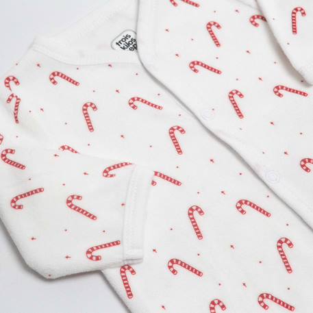 Pyjama en velours pour bébé sucre d'orge Blanc 4 - vertbaudet enfant 
