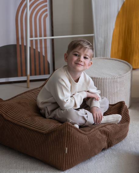 Pouf enfant ottoman carré - coussin de sol déhoussable en velours côtelé Blueberry blue+Brown sugar+Marshmallow+Peppermint green+Pink mousse+Toffee 27 - vertbaudet enfant 