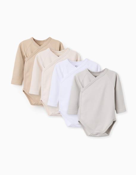 Bébé-Pack 4 bodies de coton en croisé