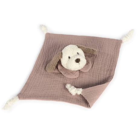 Doudou chien en gaze de coton sintra Beige+Vert de gris 2 - vertbaudet enfant 