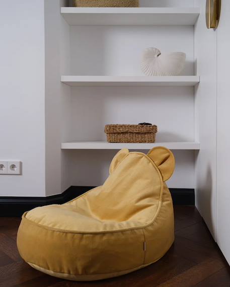Pouf poire ours chambre enfant - fauteuil comfortable en velours Dusty beige+Misty green+Salted caramel 14 - vertbaudet enfant 