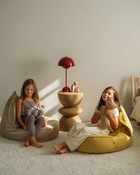 Pouf poire lapin chambre enfant - fauteuil comfortable en velours Dusty beige+Misty green+Salted caramel 5 - vertbaudet enfant 