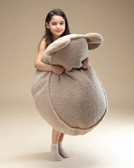 Pouf poire ours chambre enfant - fauteuil comfortable en teddy Biscuit+Cream white+Guava+Maple+Matcha+Warm hazel 6 - vertbaudet enfant 