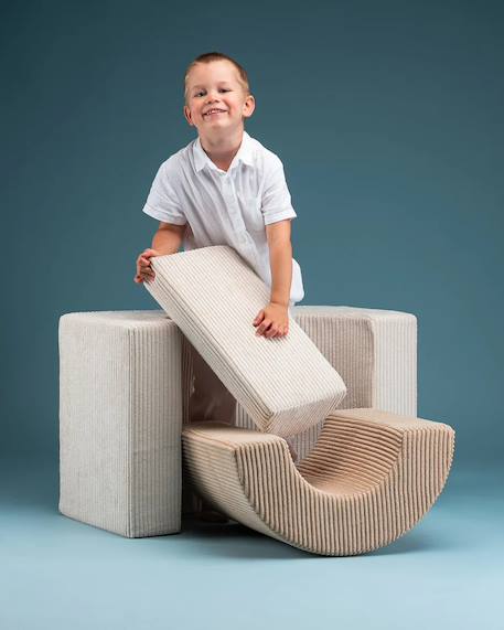Ensemble de jeu enfant - arc-en-ciel - pouf velours côtelé Blueberry blue+Brown sugar+Marshmallow+Peppermint green+Pink mousse+Toffee 14 - vertbaudet enfant 
