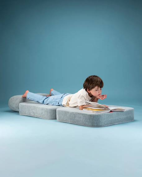 Fauteuil pliant enfant - pouf convertible en velours côtelé Blueberry blue+Brown sugar+Marshmallow+Peppermint green+Pink mousse+Toffee 23 - vertbaudet enfant 