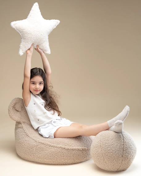 Pouf poire ours chambre enfant - fauteuil comfortable en teddy Biscuit+Cream white+Guava+Maple+Matcha+Warm hazel 2 - vertbaudet enfant 