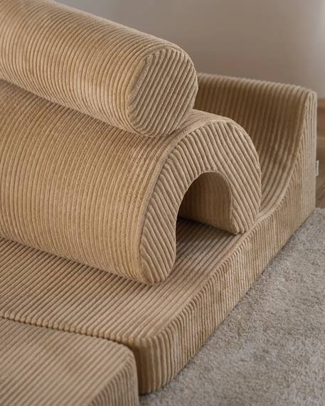 Fauteuil pliant enfant - pouf ?onvertible de jeu flipster en velours côtelé Brown sugar+Peppermint green+Pink mousse 3 - vertbaudet enfant 
