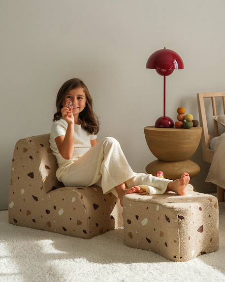 Fauteuil chaise enfant nuage - pouf design terrazzo Terrazzo moss+Terrazzo sand 11 - vertbaudet enfant 