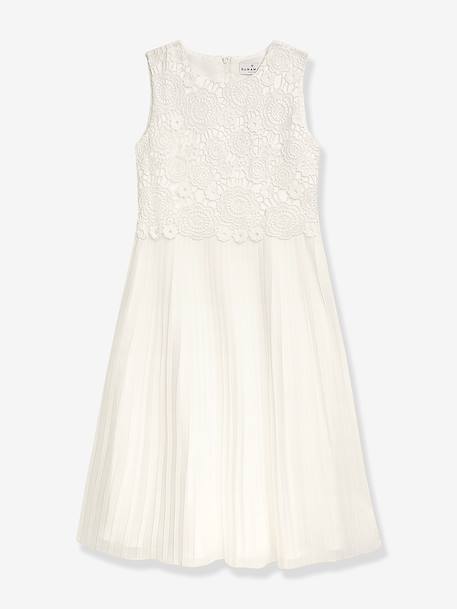 Robe de fête DZUZANA en dentelle et plissée fille DANAMADE écru 4 - vertbaudet enfant 