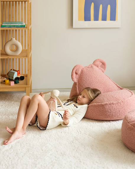 Pouf poire ours chambre enfant - fauteuil comfortable en teddy Biscuit+Cream white+Guava+Maple+Matcha+Warm hazel 14 - vertbaudet enfant 