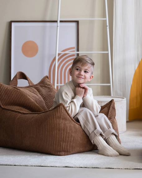 Pouf poire chambre enfant - fauteuil comfortable en velours côtelé Bluberry blue+Brown sugar+Marshmallow+Peppermint green+Pink mousse+Toffee 32 - vertbaudet enfant 