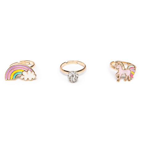 Set de 3 bagues ajustables licorne arc en ciel Rose 3 - vertbaudet enfant 
