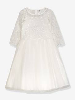 -Robe de fête DISABEL en dentelle avec jupe en tulle pailleté fille DANAMADE