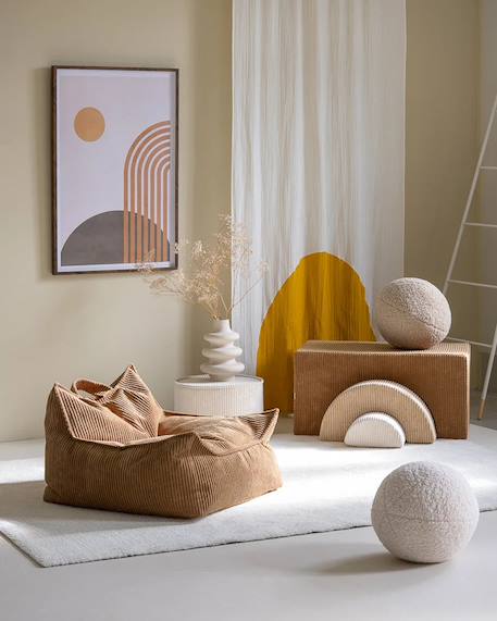 Pouf poire chambre enfant - fauteuil comfortable en velours côtelé Bluberry blue+Brown sugar+Marshmallow+Peppermint green+Pink mousse+Toffee 33 - vertbaudet enfant 