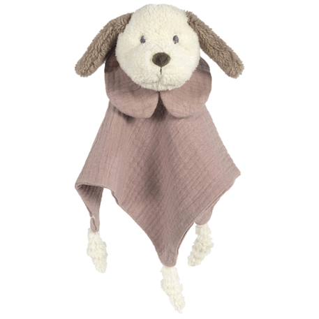 Doudou chien en gaze de coton sintra Beige+Vert de gris 1 - vertbaudet enfant 