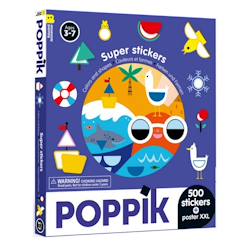 Jouet-Activités artistiques et musicales-Loisirs créatifs-Poster xxl 500 stickers couleurs et formes