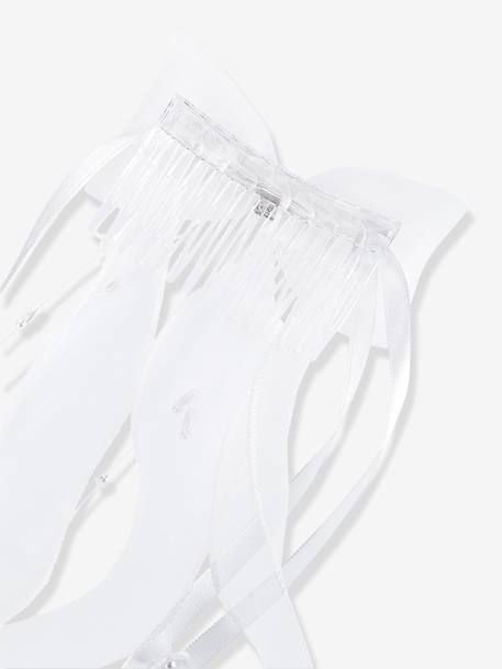 Pince à cheveux DAITHNE avec nœud en organza et rubans tire-bouchon fille DANAMADE blanc 3 - vertbaudet enfant 
