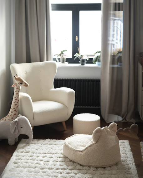 Pouf poire ours chambre enfant - fauteuil comfortable en teddy Biscuit+Cream white+Guava+Maple+Matcha+Warm hazel 10 - vertbaudet enfant 