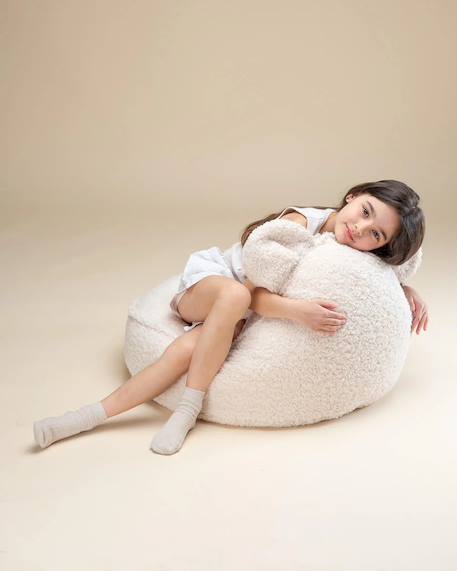Pouf poire ours chambre enfant - fauteuil comfortable en teddy Biscuit+Cream white+Guava+Maple+Matcha+Warm hazel 8 - vertbaudet enfant 