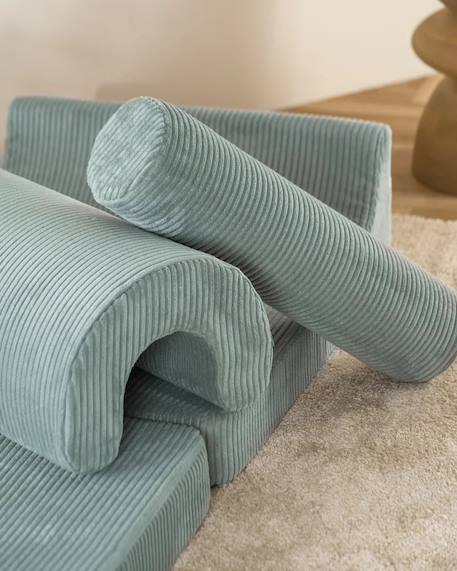 Fauteuil pliant enfant - pouf ?onvertible de jeu flipster en velours côtelé Brown sugar+Peppermint green+Pink mousse 9 - vertbaudet enfant 
