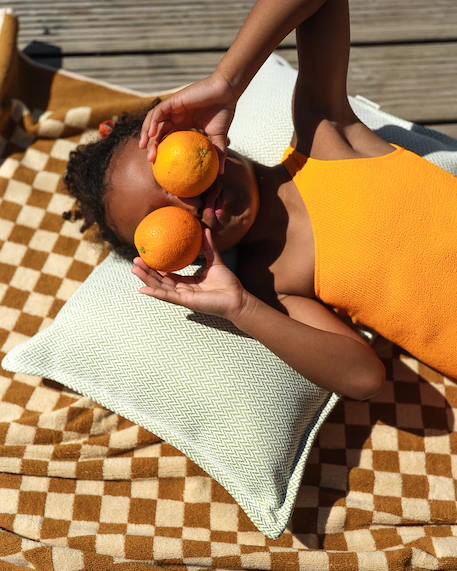 Coussin extérieur rectangle outdoor bolster cushion Azure+Herba+Terra 8 - vertbaudet enfant 