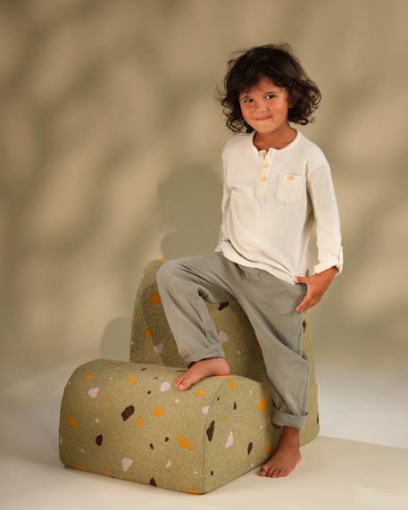 Fauteuil chaise enfant nuage - pouf design terrazzo Terrazzo moss+Terrazzo sand 2 - vertbaudet enfant 