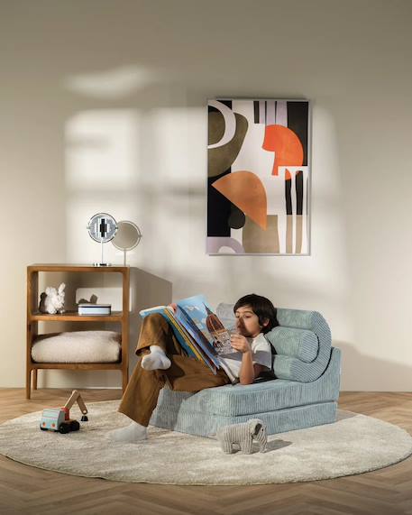 Fauteuil pliant enfant - pouf ?onvertible de jeu flipster en velours côtelé Brown sugar+Peppermint green+Pink mousse 8 - vertbaudet enfant 
