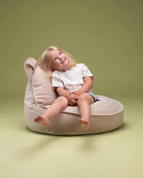 Pouf poire ours chambre enfant - fauteuil comfortable en velours Dusty beige+Misty green+Salted caramel 5 - vertbaudet enfant 
