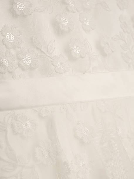 Robe en dentelle festive avec tulle fille DANAMADE écru 3 - vertbaudet enfant 