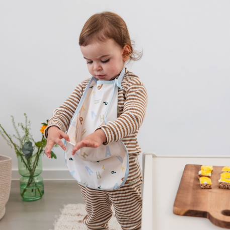 Grand bavoir avec poche happy fruits sky Bleu 2 - vertbaudet enfant 