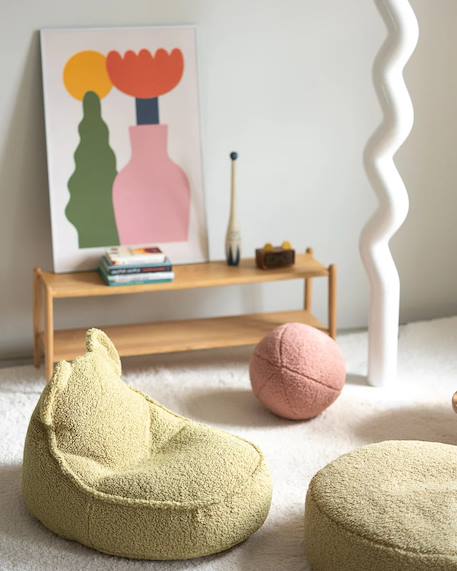Pouf poire ours chambre enfant - fauteuil comfortable en teddy Biscuit+Cream white+Guava+Maple+Matcha+Warm hazel 28 - vertbaudet enfant 