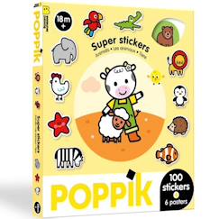 Jouet-Activités artistiques et musicales-6 posters + 100 stickers les animaux