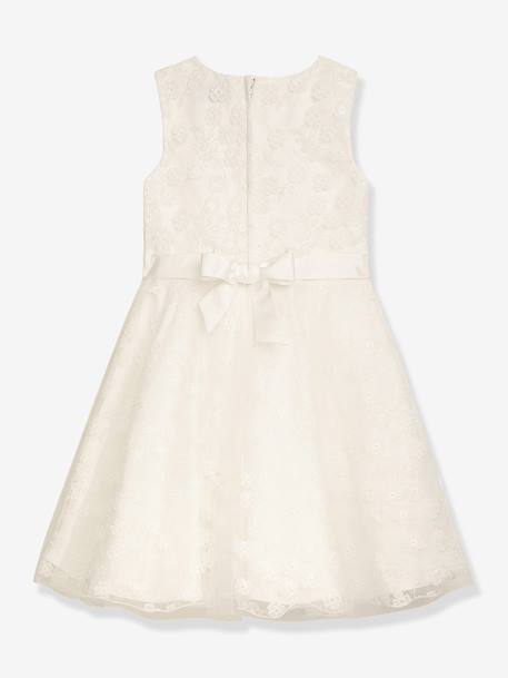 Robe en dentelle festive avec tulle fille DANAMADE écru 2 - vertbaudet enfant 