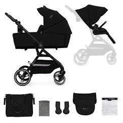 Puériculture-Poussette-Poussette duo et trio-Poussette 2 en 1 Kinderkraft YOXI avec Nacelle Pliable, Siège Réversible, Roues Increvables et UPF50+