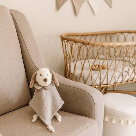 Doudou chien en gaze de coton sintra Beige+Vert de gris 6 - vertbaudet enfant 