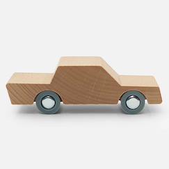 Jouet-Premier âge-Premières manipulations-Voiture en bois naturel