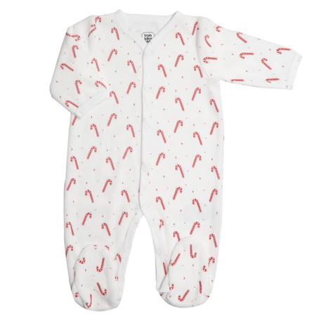 Pyjama en velours pour bébé sucre d'orge Blanc 1 - vertbaudet enfant 