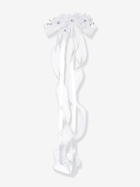 Barrette DELONIE avec fleurs et strass fillette DANAMADE blanc 1 - vertbaudet enfant 