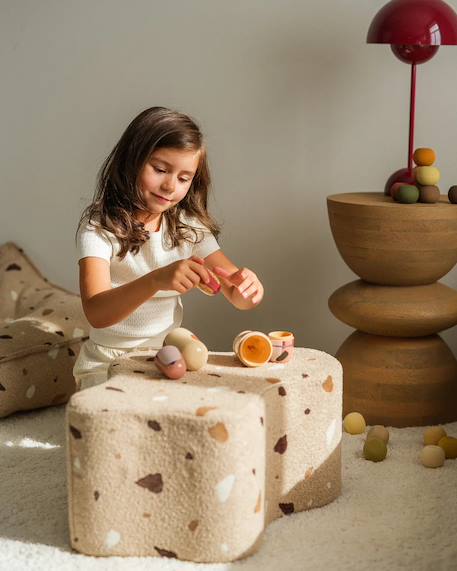 Pouf enfant nuage design terrazzo Terrazzo marble+Terrazzo moss+Terrazzo sand 14 - vertbaudet enfant 