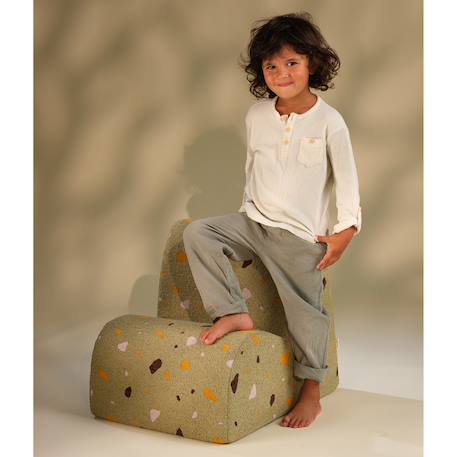 Fauteuil chaise enfant nuage - pouf design terrazzo Terrazzo moss+Terrazzo sand 3 - vertbaudet enfant 