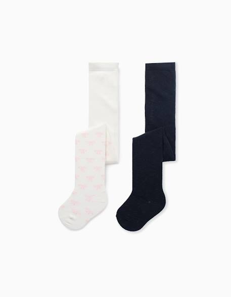 Bébé-Chaussettes, Collants-Lot de 2 collants unis/à motif