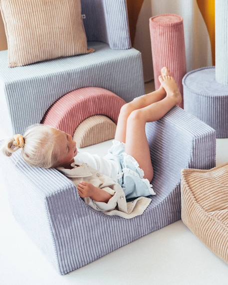 Ensemble de jeu enfant - arc-en-ciel - pouf velours côtelé Blueberry blue+Brown sugar+Marshmallow+Peppermint green+Pink mousse+Toffee 2 - vertbaudet enfant 