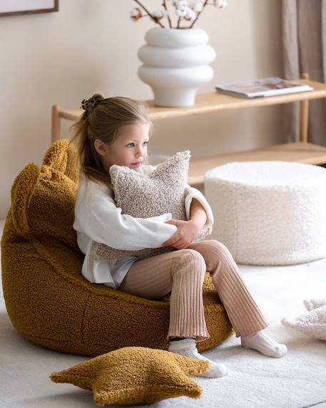 Pouf poire ours chambre enfant - fauteuil comfortable en teddy Biscuit+Cream white+Guava+Maple+Matcha+Warm hazel 22 - vertbaudet enfant 