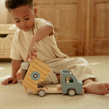 Camion-benne en bois Jaune, bleu, écru 6 - vertbaudet enfant 