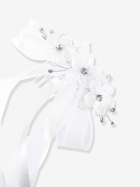 Barrette DELONIE avec fleurs et strass fillette DANAMADE blanc 2 - vertbaudet enfant 