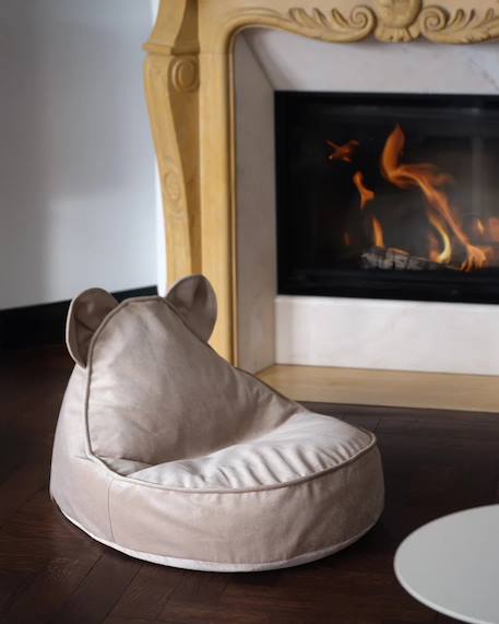 Pouf poire ours chambre enfant - fauteuil comfortable en velours Dusty beige+Misty green+Salted caramel 4 - vertbaudet enfant 