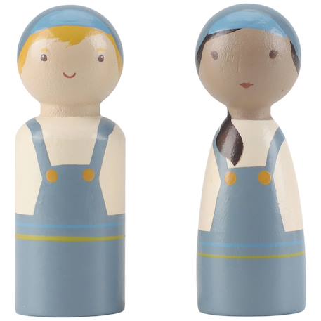 Camion-benne en bois Jaune, bleu, écru 4 - vertbaudet enfant 