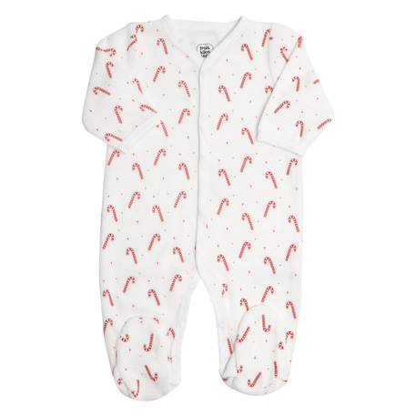 Pyjama en velours pour bébé sucre d'orge Blanc 2 - vertbaudet enfant 