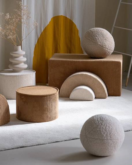 Pouf enfant en velours côtelé Blueberry blue+Brown sugar+Marshmallow+Peppermint green+Pink mousse+Toffee 32 - vertbaudet enfant 